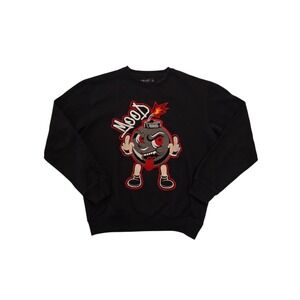 Y2K Focus Bomb Graphic Crewneck Sweatshirt Large Black Skate Streetwear